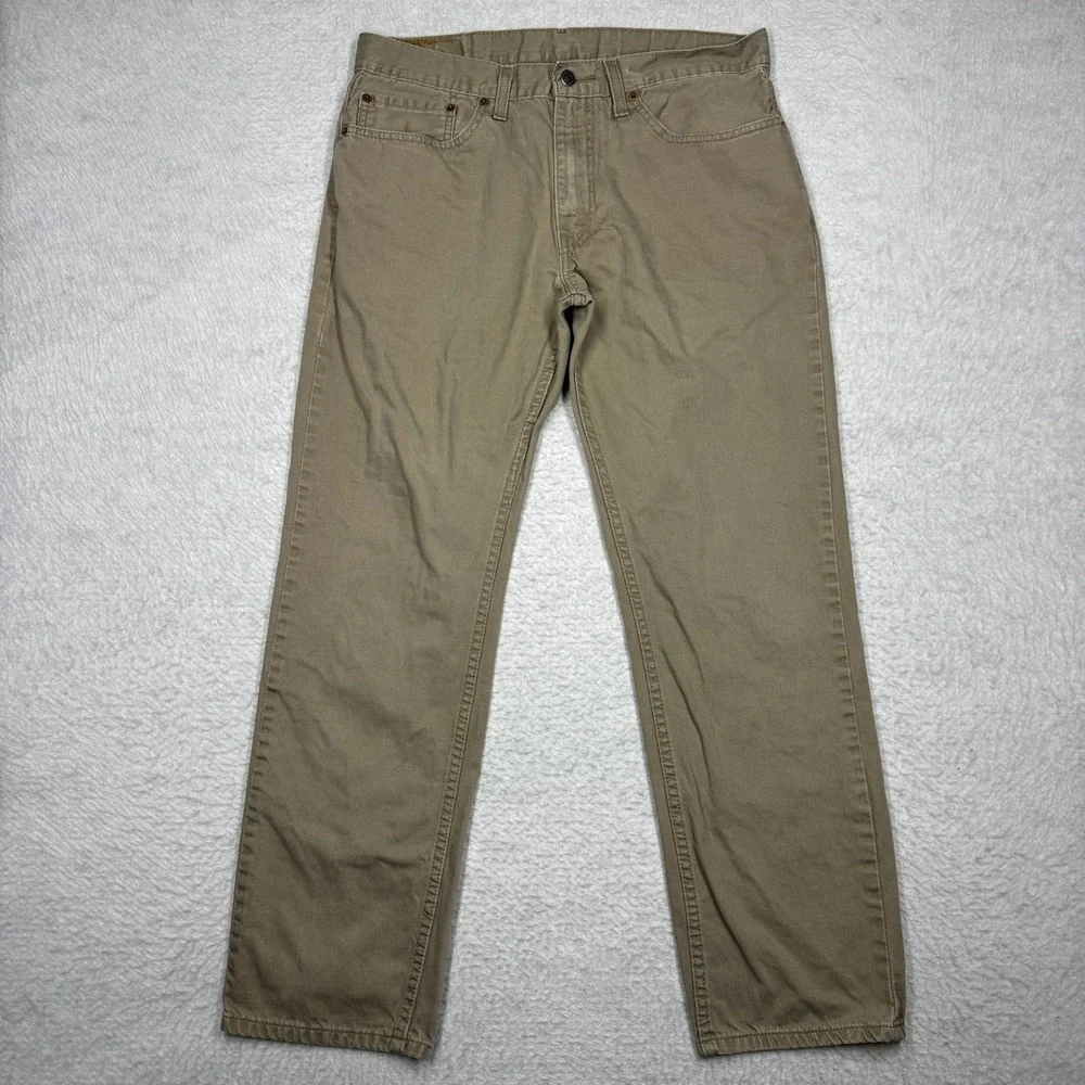 Levis 559 Relaxed Straight Jeans Tan‎ Khaki Pants Men's Size 34x32